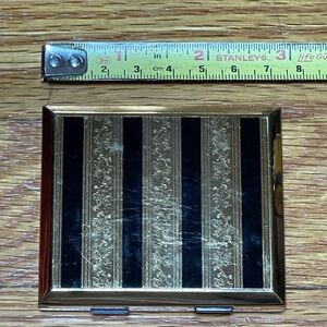 Gold and Black Striped Compact Mirror & Picture Frame